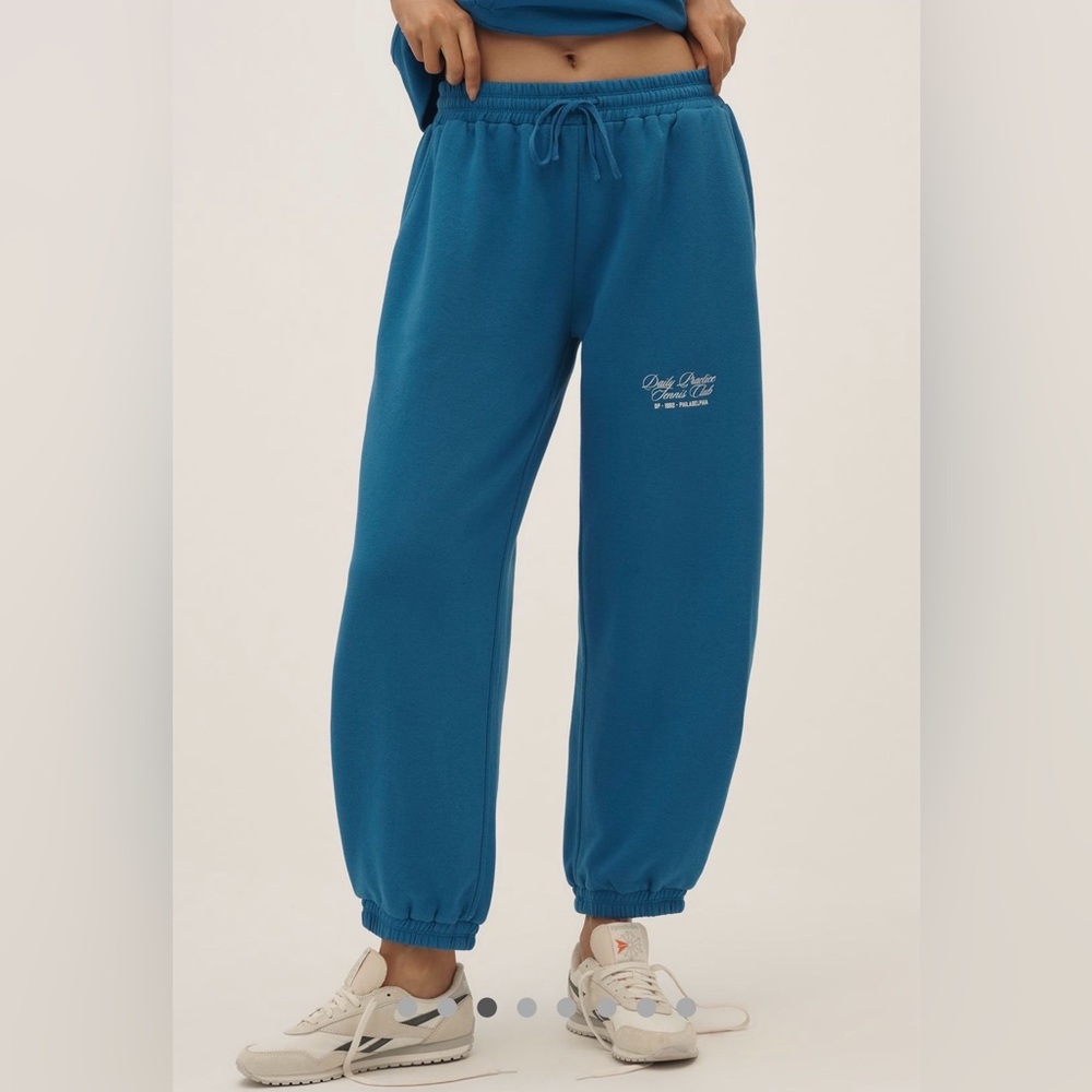 Daily Practice by Anthropologie cotton blend graphic tennis sweatpants XL NWT